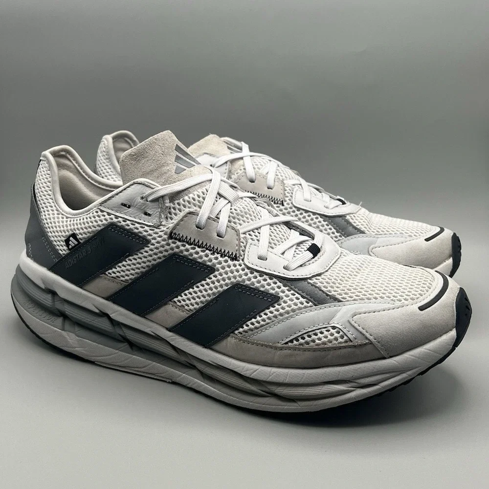 2025 Adidas Adistar 3 White Gray Running Shoes - Men's Size 12 USED